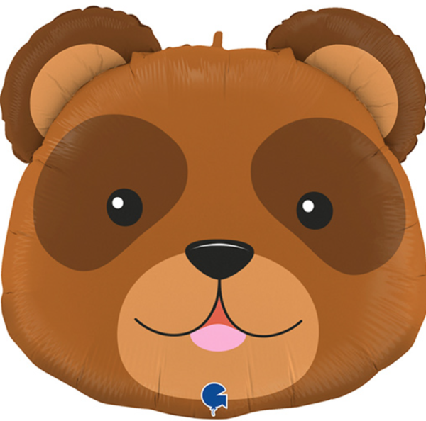 XL Folienballon Figur - Braunbär, Kopf - 74cm